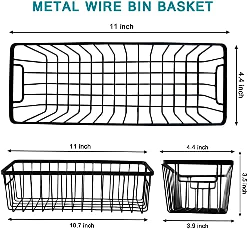 SheeChung Wall Hanging Baskets, Small Wire Basket for Organizer, 4 Pack - Image 2