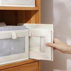 Linen Closet Organizers And Storage, 6 Pack Closet Storage Bins Linen Closet Baskets for Closet Organization Foldable Closet Organizer Bins with Clear Window For Organizing Clothing, Jeans, Shelves - Image 5