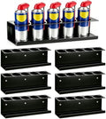 6 Pack Wall-Mounted Spray Bottle Holder, Heavy-Duty Steel Black Aerosol Can Storage Rack with 30 Holes, Spray Paint Can Organizer for Garage, Shop, Home, Tool Trailer & Service Truck by StorageRacks