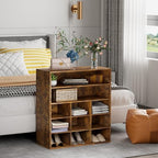 Shoe Storage Bench Cubby with 11 Cubbies, Wood Shoe Rack Organizer Cabinet - Image 5