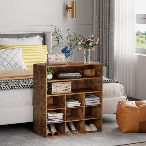 Shoe Storage Bench Cubby with 11 Cubbies, Wood Shoe Rack Organizer Cabinet - Image 5