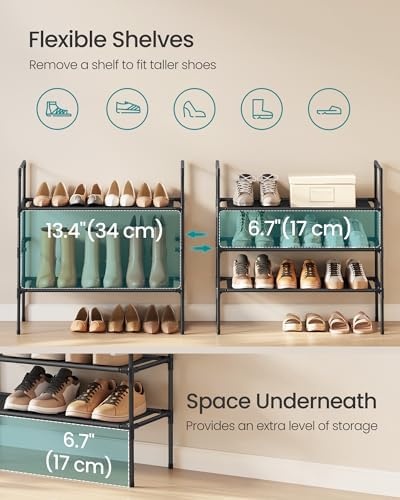 SONGMICS 3-Tier Shoe Rack, Shoe Storage for Hallway Closet - Image 5