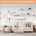 upsimples Floating Shelves for Wall Decor and Storage, White, 6Pcs 47.3'' - Image 5