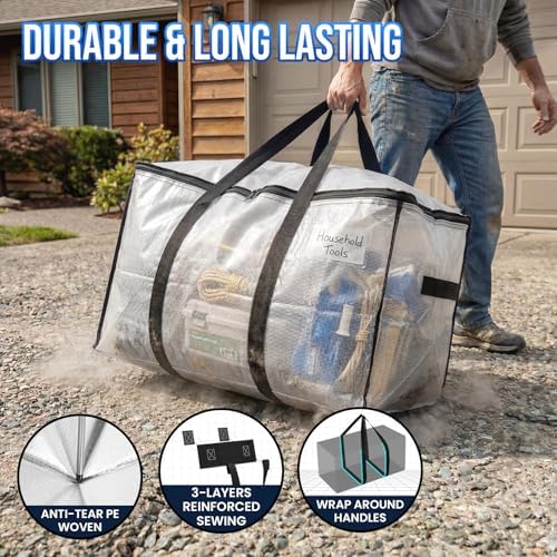 TAILI 10 Pack Clear Extra Large Moving Bags,Storage Bag with Visible Window - Image 3