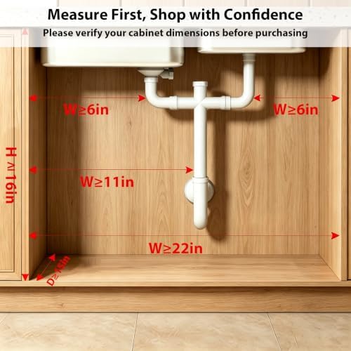 2 Pack Upgraded Under Sink Organizer, 2 Tier Pull out Kitchen Cabinet Organizer Metal Slide out Bathroom Organizers and Storage Makeup Drawer Organizer for Office Bedroom Restroom Living Room, L-Black - Image 2
