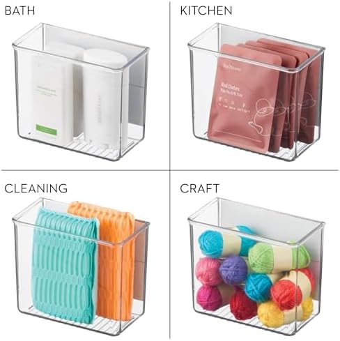 iDesign Magnetic Small Clear Plastic Organizer Bins, 4-Pack - Image 4
