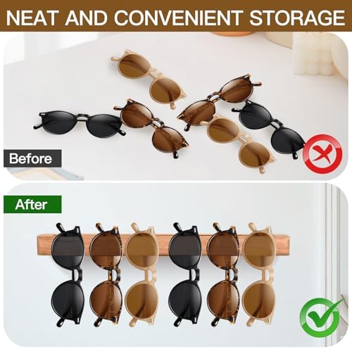 Sunglass Organizer Wall Mounted, Wooden Sunglass Holder for Wall - Image 6