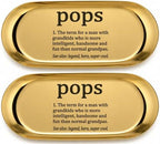 Pawpy Mate Catchall Tray Set of 2, Stainless Steel Oval Gold 7x3 Inch Vanity and Decorative Tray, Rust Resistant Stackable Modern Polished Organizer for Bathroom, Nightstand, and Entryway by Unknown