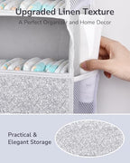 ULG 1 Pack Over Door Organizer with 5 Large Pockets 10 Mesh Side Pockets, Upgraded Linen Texture Over The Door Storage, 44 lbs Weight Capacity Hanging Storage Organizer, Light Gray - Image 5