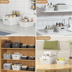 MaxGear 3 Pack Plastic Storage Baskets, Medium, White - Image 5