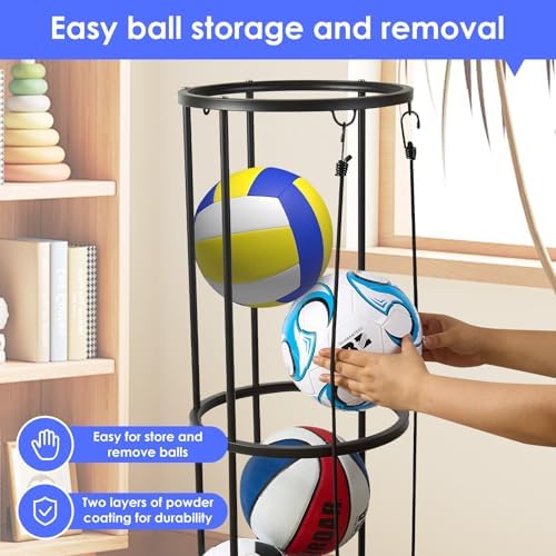 Garage Ball Storage Rack for Basketball & Soccer, Metal Wall-Mount - Image 3