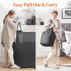 Lifewit Triple Laundry Hamper with Lid, Removable Laundry Bags, Black - Image 5