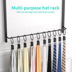 HapiRm Over Door Hat Rack - 3 Tier Wall Mounted Hat Organizer with 16 Hooks and 10 Movable Clips, Baseball Cap Organizer Storage Holds up to 26 Caps for Door, Bedroom, Closet USPTO Patented - Image 3