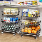 Giwil 3-Tier Rolling Pantry Organizers Fruit Vegetable Storage Basket Cart by Giwil