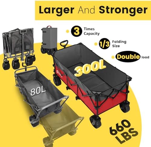 Sekey 300L Extended Collapsible Wagon, 660 lb Capacity, 48 in Long - Image 2