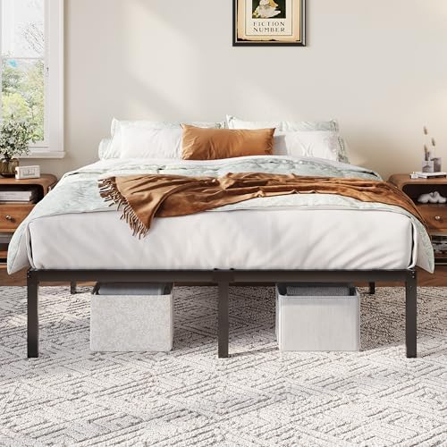 Allewie Queen Bed Frame, 12 Inch Metal Beds with Storage Space, Black - Image 3