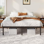 Allewie Queen Bed Frame, 12 Inch Metal Beds with Storage Space, Black - Image 3