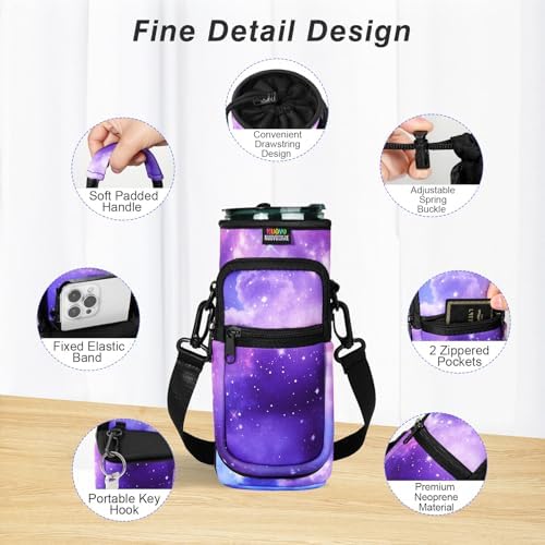 Nuovoware Magnetic Gym Bag, 25oz/32oz, Water Bottle Carrier, Starry Purple - Image 3