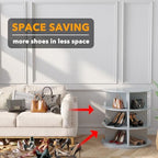 SpaceAid 3 Tier Rotating Shoe Rack Tower, Spinning Shoe Display Lazy Susan, Revolving 360 Shoe Rack Storage Round Carousel, Vertical Handbag Rotate Shoes Closet Organization (3-Tier Gray) - Image 3