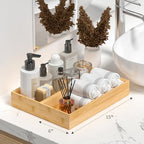 Kitchen Drawer Organizer Tray, Stackable Bamboo Deep Drawer Organizer for Large Silverware, Utensils, Cutlery, Flatware,Junk Drawer, Dresser, Bathroom, 17" x 6" x 2.5" (Set of 2) - Image 5