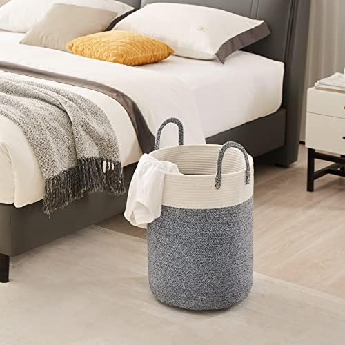 YOUDENOVA Cotton Laundry Hamper, 58L TALL Storage Basket-Blue - Image 6