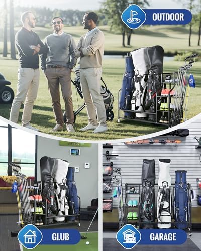 Mythinglogic Golf Bag Storage Organizer for Garage, Multiple Capacities - Image 3