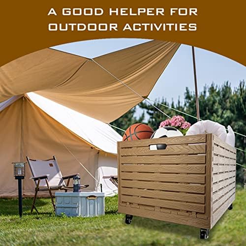 Collapsible Rolling Crate on Wheels, 440lbs Capacity Foldable Storage Bins Heavy Duty Plastic Furniture Moving Dolly Cart for Travel Shopping Luggage Office Use with Removable 360° Rotation Wheels - Image 6