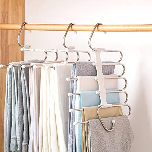Kalimdor Pants Hangers 2 Pack Space Saving Metal Closet Organizer,Clothes Pants Hangers,Anti-Slip Design,Closet Organizers and Storage for Pants Jeans Skirts Scarf Legging by Kalimdor
