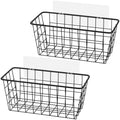 Toplife Adhesive Hanging Wall Baskets,Kitchen Cabinet Door Organizer 2 Pack by Toplife