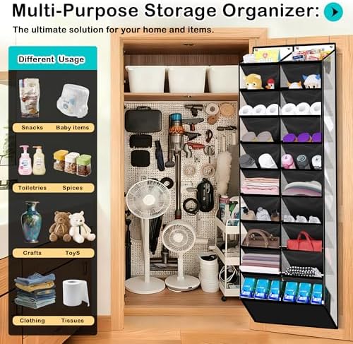 Kotkn 10-Tier Over the Door Shoe Organizer, 20 Pockets Holds 20-30 Pairs, Heavy-Duty Oxford Fabric with Hexagon Mesh for Boots & Sneakers-White - Image 5