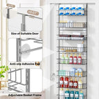 ElegantArray 10-Tier Pantry Door Organizer, Light Gray - Image 4