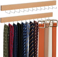 ZEDODIER 2 Pack Tie Rack & Belt Hanger Wall Mounted, Wooden Tie Organizer by ZEDODIER