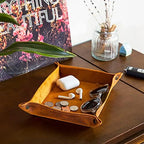Londo Genuine Leather Tray Organizer - Practical Lightweight Water Resistant Computer Table Desk Storage Box for Wallets, Watches, Keys, Coins, Cell Phones and Office Equipment - Image 3