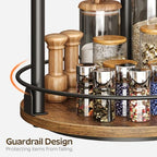 YATINEY Spice Rack, Set of 2 Lazy Susan Organizer, 3-Tier Turntable Organizer For Cabinet, Compact and Versatile, for Kitchen Countertop, Rustic Brown SR23L2BR - Image 4