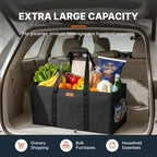 WONDAY Black Foldable Utility Tote Bag, Reusable Grocery Bag - Image 3