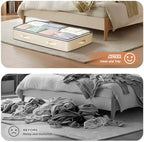 Budding Joy 6 Pack 95L Under Bed Storage Containers Beige | Underbed Storage Bags for Blankets, Towels, Comforter, Sweaters, Linen Sheets, Wrapping Paper - Image 7