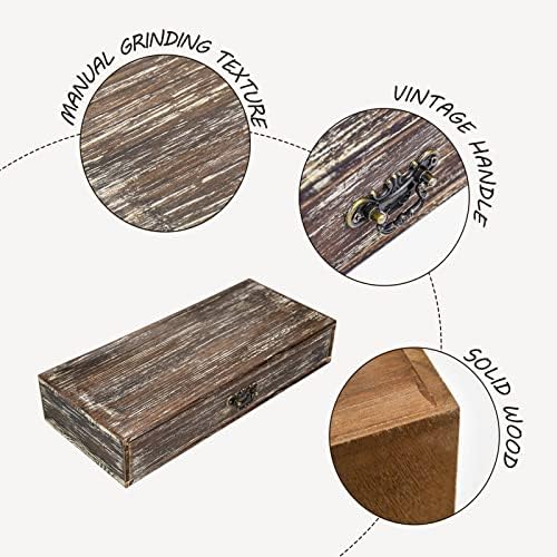 Office Desk Organizer with Drawers Dark Brown Vintage Wood Desktop Storage Box Workspace School Supplies Farmhouse Kitchen Countertop Organizer Makeup Storage Box for Home Toiletries Supplies Vanity - Image 4