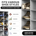 Simple Houseware 24 Section Shelves Hanging Shoes Organizer, Gray - Image 4