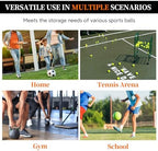 Sports Ball Storage Cart, Lockable Ball Cart with Double Lid,Ball Rack with Wheels,Rolling Sports Ball Storage Cart is Suitable for Gyms, Schools, Clubs, Indoor and Outdoor Basketball Storage - Image 3