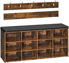 HOOBRO Shoe Storage Bench with Cushion, 39.4" L Entryway Bench with 12 Cubbies, Entryway Hall Tree with Storage, Shoe Cabinet with Coat Rack for Bedroom, Hallway, Holds up to 330 lb, BF112HX01G1 by HOOBRO