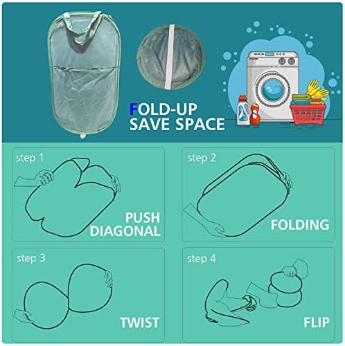 Sturdy Mesh Laundry Hamper Basket Bag,collapsible Pop up for Laundry Room - Image 5