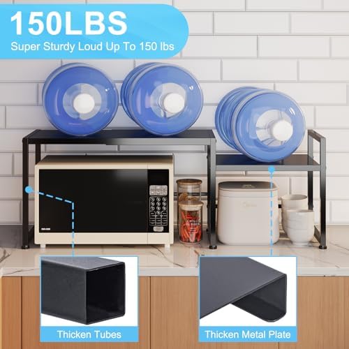 44.3 Inches Expandable Metal Storage Shelves,150LBS Heavy Duty Shelving Units and Storage For Appliance,Adjustable Utility Organization and Storage Shelf Rack For Kitchen Cabinet Closet Garage Pantry - Image 5