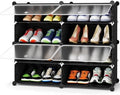 HOMIDEC Shoe Rack Organizer 16 Pair Modular Shoe Storage Cabinet for Closet | PP Plastic, Sturdy Steel Frame, Waterproof, Dustproof, Easy Clean, Shoe Shelves for Closet Garage Hallway Bedroom Entryway by DecorateYourHome