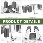 UNIFUN Broom Holder Wall Mount, 5 Racks 4 Hooks, Stainless Steel Organizer - Image 6