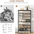 8 Tier Metal Shoe Rack with Wood Top, 24-32 Pairs - Image 4