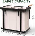 Laundry Hamper 3 Section,230L Rolling Dirty Clothes Hamper White - Image 6