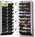 Kotkn 10-Tier Over the Door Shoe Organizer, 20 Pockets Holds 20-30 Pairs, Heavy-Duty Oxford Fabric with Hexagon Mesh for Boots & Sneakers-White by Unknown