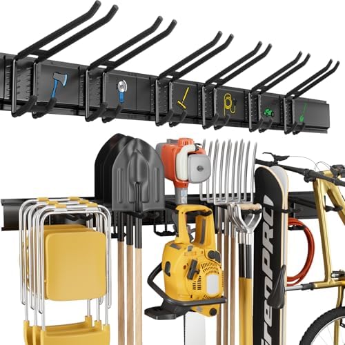 GRENPRO 49.5 Inch Garage Tool Organizer, 6 Double-layer Hooks, Holds 440lbs by GrenPRO