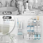 Liuoud 5 Pack Shower Caddy for Inside Shower, White Bathroom Storage Decor - Image 5