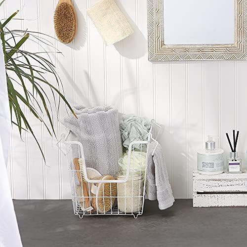 DII Metal Wire Utility Storage Bin, Large, 11x11x11", White - Image 4